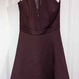 Le Chateau Fit & Flare Dress in Maroon, Size Med